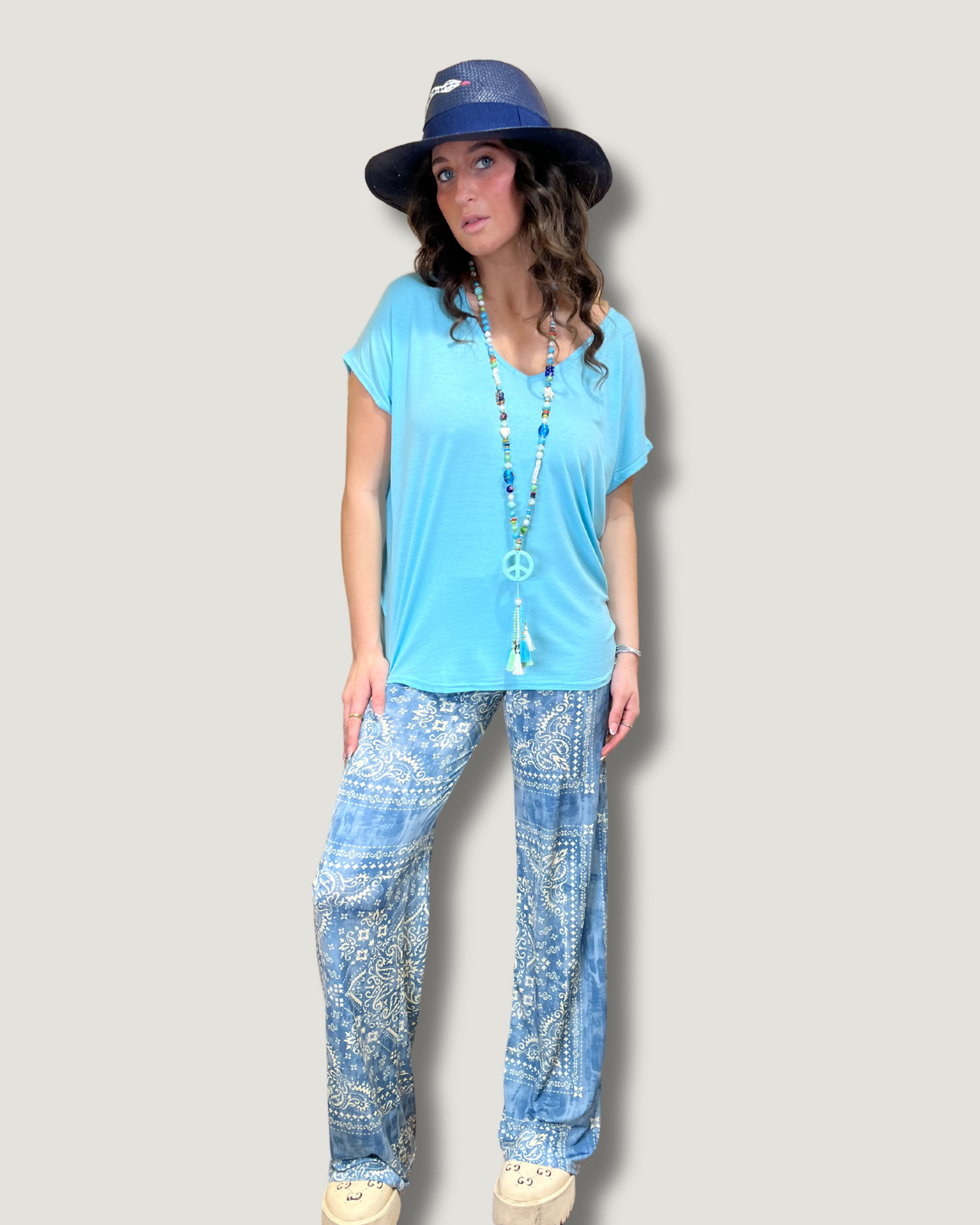 Blue Bandana Pants