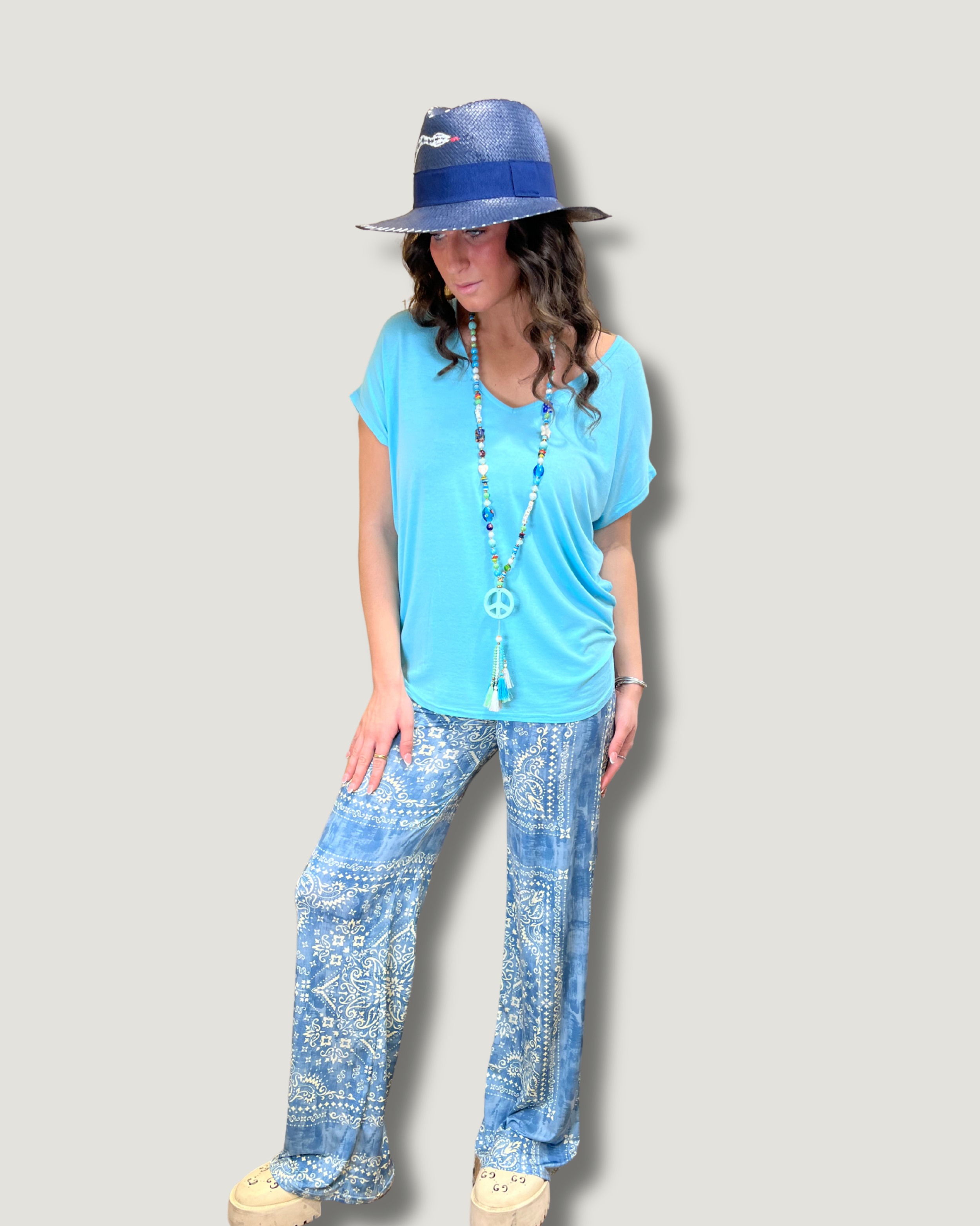 Blue Bandana Pants