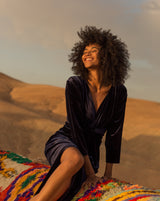Robe en velours, féminine et agréable à porter. Collection spéciale fêtes de fin de d’années. 
